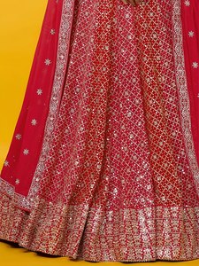 Red <b>Sequined</b> Halter Backless Bridesmaid <b>Crop</b> <b>Top</b> With Spaghetti Straps And Tie Detail - Product Image 4