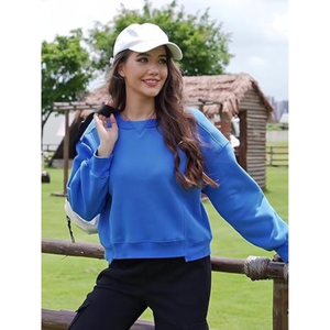 Sudadera Personalizada de Felpa Francesa con Logotipo OEM ODM, Cuello Redondo, Tejido de Punto Acanalado, 290 Gsm, con Cordón, Diseño Gráfico, Talla Grande para Mujer - Product Image 4