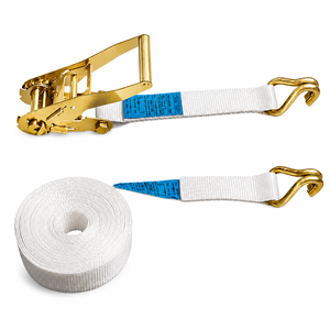 Provina <b>White</b> 25mm High-Strength Ratchet Straps Tie Downs 450kg-5000kg Break Strength Polyester Belt Reliable Metal Hooks for - Product Image 5