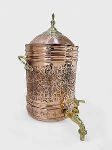 Distributeur d'eau en cuivre de style mi-siècle 1986 avec couvercle, grande capacité, design oriental, pour usage domestique - Product Image 4