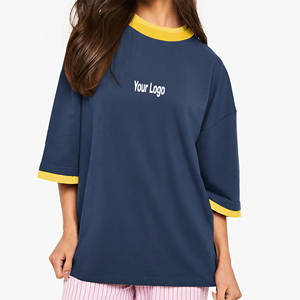 เสื้อยืดผู้หญิงคุณภาพสูง รักษ์โลก ทรงปกติ ผ้าฝ้าย 100% 220gsm แขนครึ่งตัว ทรงหลวม ตกแต่งลายปักสำหรับฤดูร้อน ปรับแต่งได้ - Product Image 4