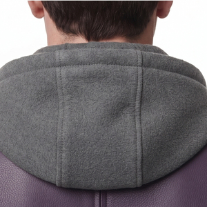 Sudadera con Capucha de Cuero Genuino para Hombre, con Cierre, para Moda Urbana, Manga Larga con Bolsillos - Product Image 5