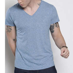 Camiseta de cuello en V de algodón para hombre, ropa casual, venta directa de fábrica, logotipo personalizado impreso, camisetas para hombre en venta - Product Image 4