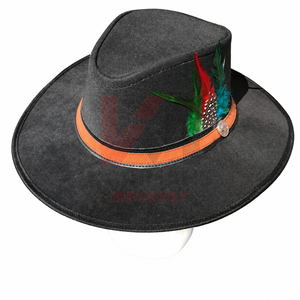 Chapeaux de cowboy en cuir véritable sur mesure, en cuir de vache véritable, à large bord, pour le rodéo, marque privée pour les marchés d'exportation - Product Image 1
