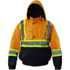 Premium 3XL <b>Orange</b> <b>Hi</b> <b>Vis</b> Reflective Fleece Lined Waterproof Safety <b>Jacket</b>/Parka High Visibility Reflective Clothing - Product Image 1