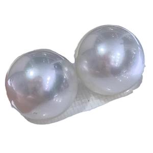 Boucles d'oreilles à double anneau en perle de nacre Wing 7.18new, qualité rose-P, non régulées, or 8-8.518k, boucles d'oreilles à clous en Akoya - Product Image 5