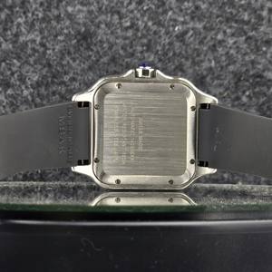 Reloj Unisex de Lujo Cuadrado de 41 mm con Movimiento Mecánico Automático, Cristal de Zafiro, Esfera Roja con Rayos de Sol, Números Romanos, Acero Inoxidable, Estilo Hip Hop - Product Image 2