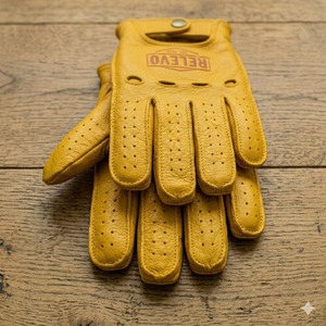 Guantes de Invierno Unisex de Cuero Amarillo Impreso de Alta Calidad al por Mayor, con Cera Roja, Cálidos para Conducir al Aire Libre, Protección contra el Frío, Suaves, a Granel - Product Image 3