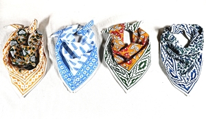Traditional Indian Blockcrafted Organic Cotton FABRIA Headscarf Soft Natural Dyed Square Wrap Stylish Ladies Bohemian Wear Quick - Product Image 5