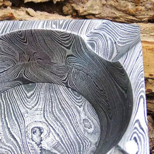 Cendrier de luxe en acier Damas, fait main, artistique, en métal, pour cigares, cigarettes, décoration - Product Image 6