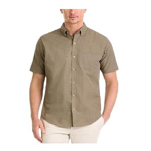 เสื้อเชิ้ตแขนสั้นผู้ชายหรูหราสีทึบผ้าทอลายทแยงป้องกันรอยยับขายดีที่สุดในบังกลาเทศ - Product Image 1