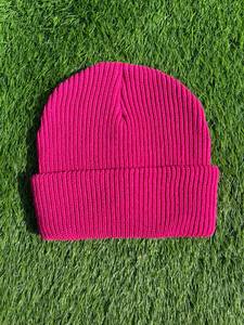 Unisex Adult Beanie Hat Solid Color Pink <b>Red</b> 100% Acrylic Flat Knitted Casual Winter Cap Beanies Manufacturers Custom Branding - Product Image 6