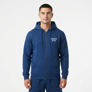 Custom Wool/Nylon <b>Zip</b> Hoodie Oversized Fit Solid Color French Terry Premium Eco-Friendly Sporty Winter High Quality Men's Hoodie - Product Image 4