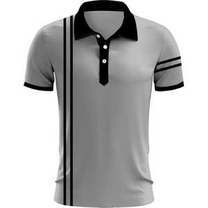 Camisa Elegante para Hombre con Estampado Personalizado de Rayas Blancas y Negras |   Camiseta de Moda de Manga Corta con Botones, Antiarrugas, para Golf y Uso Casual - Product Image 2