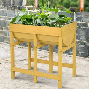 Wholesale Outdoor Raised Wooden <b>Garden</b> Bed Elevated <b>Planter</b> Box V-Shape Standing Flower & <b>Vegetable</b> Bed for Balcony Gardening - Product Image 1