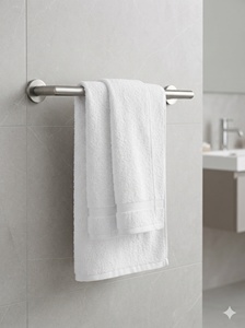 Toalla de Baño Rectangular Blanca Lisa de Algodón, 30x60 Pulgadas, Tejida, Suave, Ecológica, de Secado Rápido, 550 GSM, para Hogar, Hotel, Piscina - Product Image 3