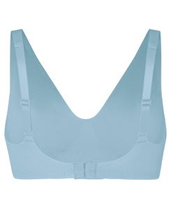 Premium Quality Women's Seamless Deep V-Neck Sports <b>Bra</b> Spaghetti Strap Solid Light <b>Blue</b> Medium Support Yoga Wear XL Size - Product Image 3