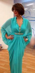 Egyptian Women Butter Fly Style Loose <b>Kaftan</b> With V-Neck Style and Stone Work - Product Image 2