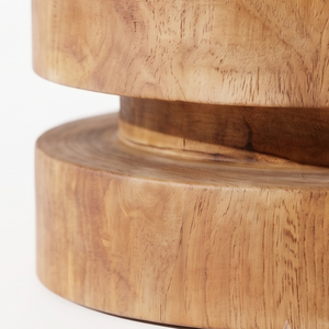 Natural Teak Wood <b>Stool</b> Round Seat Eco-Friendly Modern Design Accent Side Step for Home <b>Office</b> School Cafe Hotel - Product Image 4