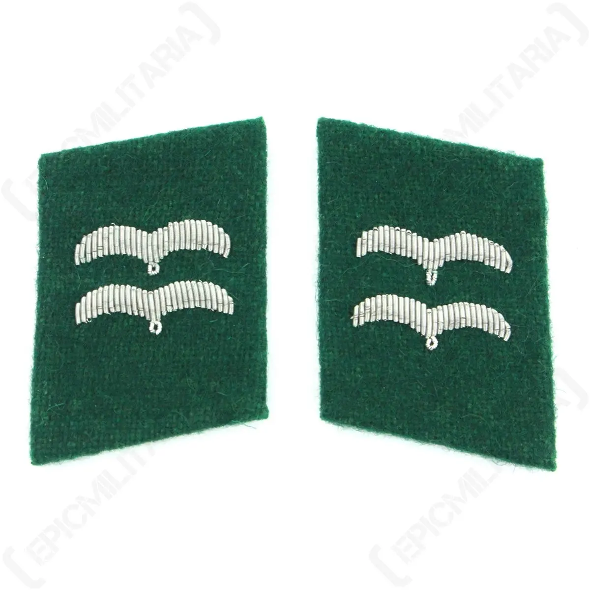 Acessórios de uniforme de venda quente Colarinho de oficial com aba personalizada cor verde e prata - Acessórios com aba para colarinho