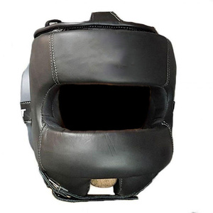 RTS Wholesale Price Pu Leather MMA Head Guard With Face <b>Shield</b> <b>Kick</b> Boxing Full Face Protector Muay Thai Head Guard AI-HG-39 - Product Image 1
