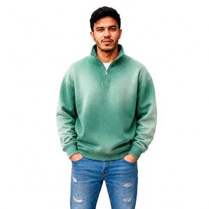 Fabricant de vêtements en gros pour hommes, style streetwear, avec effet délavé personnalisé, fermeture éclair quart de tour, marque privée, fournisseur OEM, usine - Product Image 5