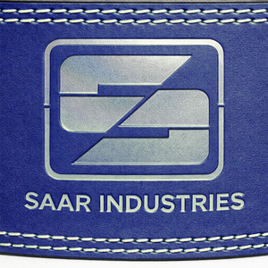 Ceinture de musculation en cuir de vache bleu Saar Industries, boucle réglable, soutien lombaire pour l'entraînement en force - Product Image 6