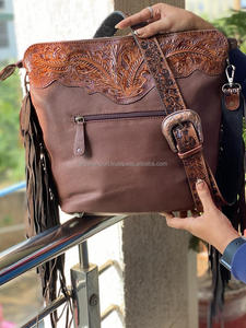 Nuevo superventas cuero mecanizado a mano mujeres occidentales bandolera monedero pelo en piel de vaca flecos bolso de cuero genuino monedero al por mayor - Product Image 5