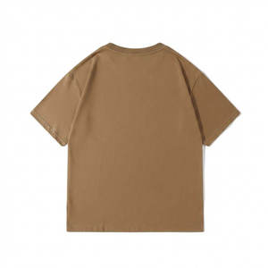 T-shirts personnalisés pour hommes, couleur camel unie, 100% coton, prix bas, épaules tombantes, col rond, avec services OEM ODM - Product Image 4