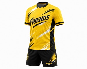 Dernier design de maillot de football pour hommes, manches courtes, taille personnalisée, écologique, léger, 100% polyester, motif 3D, personnalisable pour les équipes sportives - Product Image 5