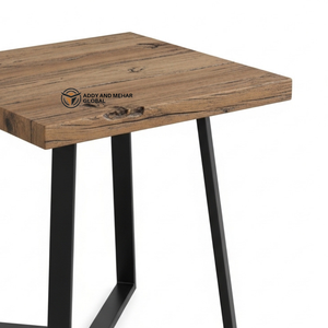 Hand-Carved Hexagonal Wooden Side <b>Table</b> Customized Color Floral Pattern Industrial Metal Accent <b>Stool</b> for Entry Living Room - Product Image 2