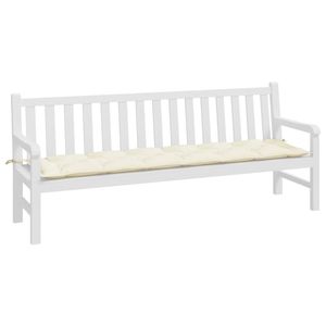 Cuscino per Panchina da Giardino in Tessuto Oxford 100% Poliestere Bianco Crema - Product Image 3