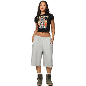 Shorts amples en molleton personnalisés pour femme – Sport, décontracté, amincissant, été, yoga, double couche, basique – Shorts durables pour femme - Product Image 2