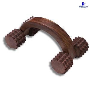 Rodillo de madera curvado con puntas grandes para acupresión de la columna vertebral y masaje de espalda, para alivio profundo del dolor y gestión del estrés. - Product Image 2