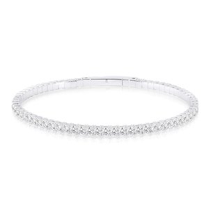 2.3 CT Lab Grown Diamond Flexible <b>Bangle</b> IGI Certified Secure Lock <b>Bangle</b> <b>Bracelet</b> 10KT White Gold Luxury Wedding Engagement - Product Image 3