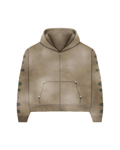 Survêtement unisexe à capuche, manches longues, fermeture éclair, imprimé géométrique, coupe ample, décontracté, automne, 100 % polyester, respirant, taille adulte - Product Image 2