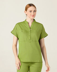 Tenue médicale confortable pour infirmières et médecins, uniforme médical à col en V avec plusieurs poches pour les professionnels de la santé - Product Image 4