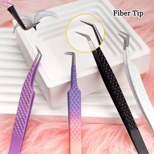 Juego de Pinzas para Pestañas Morje Quirúrgicas de Acero Inoxidable Rosa, Puntas Lisas/Serradas/Dentadas de 10 mm, Herramientas de Precisión para Extensión de Pestañas - Product Image 2