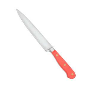 Durable <b>Kitchen</b> Utility <b>Knife</b> with Coral Red Triple Rivet Handle <b>Sharp</b> Stainless Steel Blade for Meat Vegetable Slicing Cutting - Product Image 2