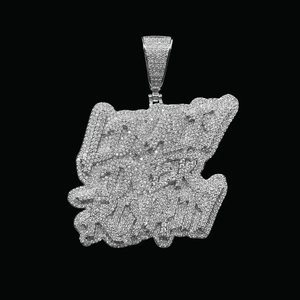 Collar con colgante de letra 'Fame' con circonita cúbica engastada en pavé, chapado en oro, estilo Hiphop, joyería de aleación para hombre, cadena de cuerda - Product Image 5