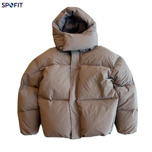 SPOFIT Chaqueta de Plumón con Capucha para Hombre, Gruesa y Cálida, Corta, Acolchada, Casual, con Cierre de Cremallera, Color Sólido, Ajuste Holgado, Ropa Exterior - Product Image 1