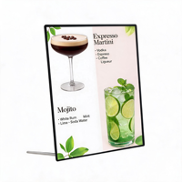 Cadre d'affichage LED ultra-fin personnalisé, boîte à lumière en aluminium, affichage de menu publicitaire pour café, boulangerie, restaurant, barbecue