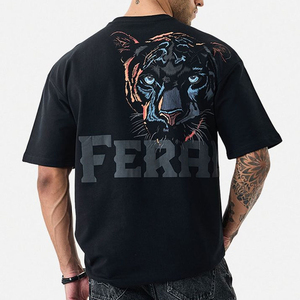 เสื้อยืดคอตตอนหนาน้ำหนักมากทรงโอเวอร์ไซส์ ไหล่ตก พิมพ์ลายกราฟิกแบบดิสเทรส รับสกรีนโลโก้ตามสั่งแบบขายส่ง - Product Image 5