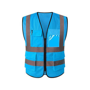 Polyester fabric 120 to 160 GSM breathable reflective safety vest high visibility strips custom logo printing private <b>label</b> bulk - Product Image 5