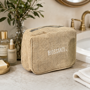 Custom Natural Jute Cosmetic Bags 23x16x5cm Burlap <b>Makeup</b> Pouch Zipper Travel Organizer Wholesale OEM ODM Private Label Supplier - Product Image 4