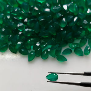 Onyx Vert Naturel 6x4MM Coupe Poire Qualité Supérieure Pierre Précieuse Libre pour la Fabrication de Bijoux Red Mountain Gems d'Origine - Product Image 5