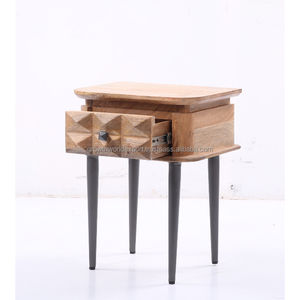 2024 meilleur luxe en bois sculpture stockage chevet tables de chevet Style moderne 1 tiroir pour chambre et salle à manger dernière gamme meubles - Product Image 4