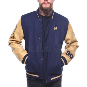 Blouson Letterman Homme en Cuir avec Manches en Mélange de Laine et Finition Tricotée – Style Streetwear - Product Image 4