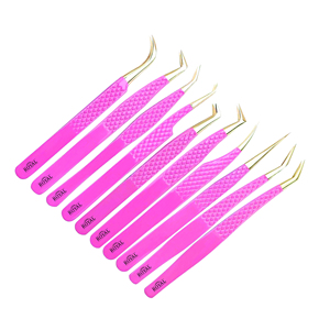 Juego de Pinzas para Pestañas de 10 Piezas con Estuche Magnético, Marca Privada, Las Mejores Herramientas para Pestañas, Pinzas para Extensión de Pestañas - Product Image 1
