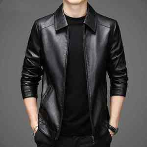 Quick Dry Anti-pilling New Design Reasonable Prices <b>Men</b> <b>Leather</b> <b>Jackets</b> Solid Colors Full SleevesMulti Color <b>Men</b> <b>Leather</b> <b>Jacket</b> - Product Image 5